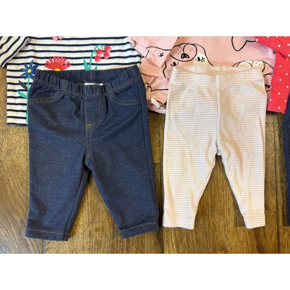 Baby Girl Outfits 3 Months Pants Long Sleeved Shirts Clothes Lot Dog Love You - Picture 9 of 12